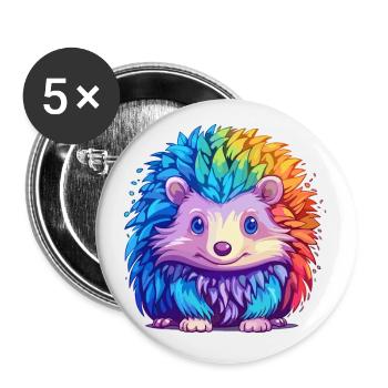 Igel Buntes Aquarell Cartoon Kawaii Tier - Buttons klein 25 mm (5er Pack) - Weiß - Vorne