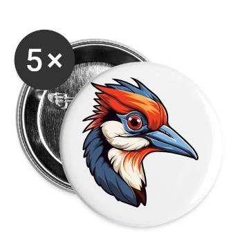 Pic Aquarelle Colorée Dessin Animé Kawaii Anim - Lot de 5 petits badges (25 mm) - blanc - Devant