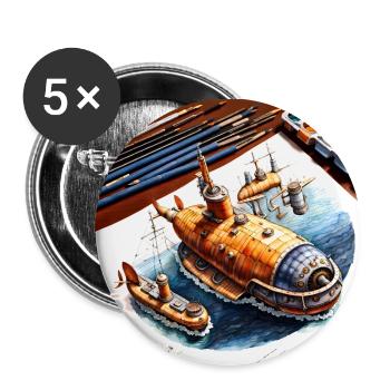 Submarine #5 - Buttons small 1''/25 mm (5-pack) - white - Front