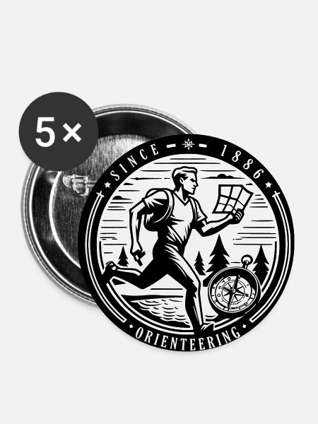 Orientierung - Buttons klein 25 mm (5er Pack) - Weiß