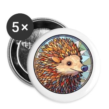 Igel Bunte Karikatur Kawaii Ani - Buttons klein 25 mm (5er Pack) - Weiß - Vorne