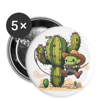 Cactus Rodeo - Buttons small 1''/25 mm (5-pack) - white - Front