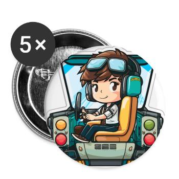 The Aviator - Buttons small 1''/25 mm (5-pack) - white - Front