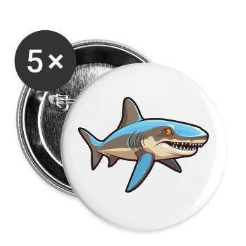 hai niedlich glücklich kawaii cartoon clipart tier - Buttons klein 25 mm (5er Pack) - Weiß - Vorne