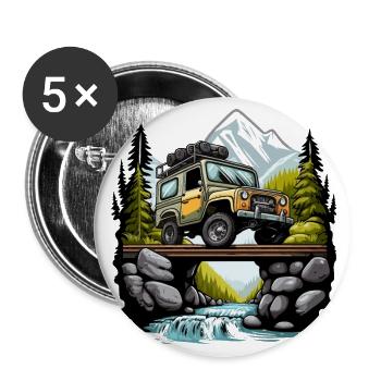 Der Offroad-Navigator - Buttons klein 25 mm (5er Pack) - Weiß - Vorne