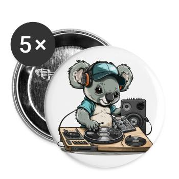 Koala Beats - Buttons small 1''/25 mm (5-pack) - white - Front