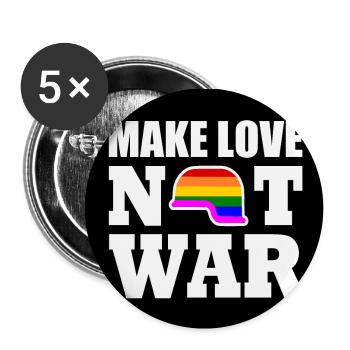 Make love not war - Lot de 5 petits badges (25 mm) - blanc - Devant