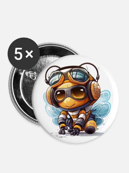 Summender Champion - Buttons klein 25 mm (5er Pack) - Weiß