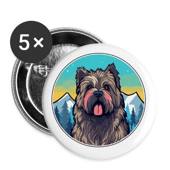 Bouvier Des Ardennes Race De Chien Cartoon Kawaii Wate - Lot de 5 petits badges (25 mm) - blanc - Devant
