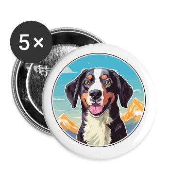 Deutsche Bracke Hunderasse Cartoon Kawaii Watercolo - Buttons klein 25 mm (5er Pack) - Weiß - Vorne