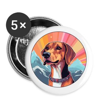 Kretische Hunderasse Cartoon Kawaii Aquarell - Buttons klein 25 mm (5er Pack) - Weiß - Vorne
