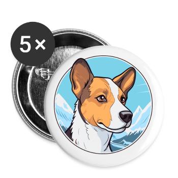 Danois Suédois Farmdog Race Cartoon Kawaii Wa - Lot de 5 petits badges (25 mm) - blanc - Devant
