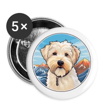 Glen Of Imaal Terrier Hunderasse Cartoon Kawaii Wat - Buttons klein 25 mm (5er Pack) - Weiß - Vorne