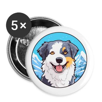 Italian Volpino Dog Breed Cartoon Kawaii Watercolo - Buttons small 1''/25 mm (5-pack) - white - Front