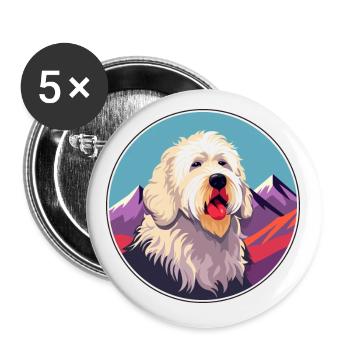 Labradoodle Hunderasse Cartoon Kawaii Aquarell - Buttons klein 25 mm (5er Pack) - Weiß - Vorne