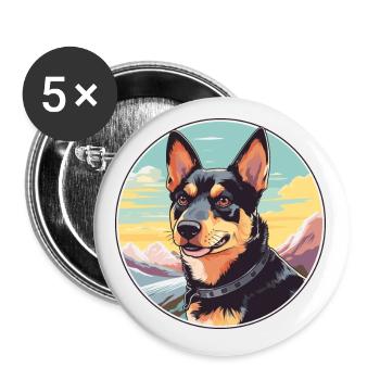 Lancashire Heeler Dog Breed Cartoon Kawaii Waterco - Buttons small 1''/25 mm (5-pack) - white - Front