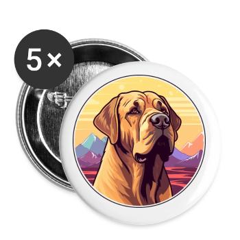 Mallorca Mastiff chien race Cartoon Kawaii Watercol - Lot de 5 petits badges (25 mm) - blanc - Devant