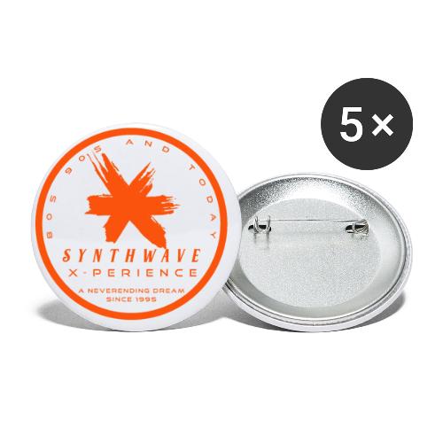 synthwave orange button - Buttons klein 25 mm (5er Pack)