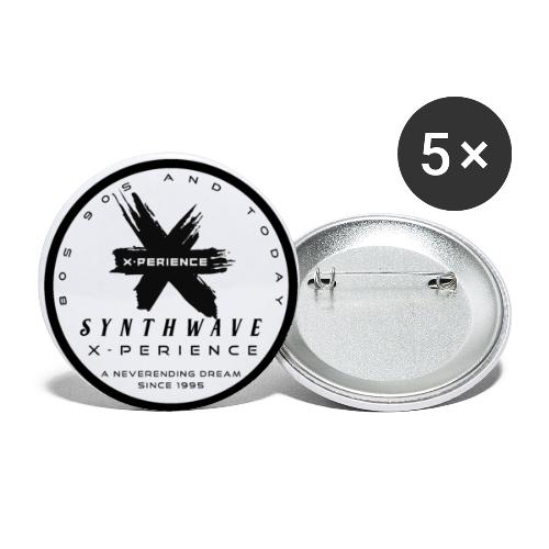 synthwave x-perience - black button - Buttons klein 25 mm (5er Pack)