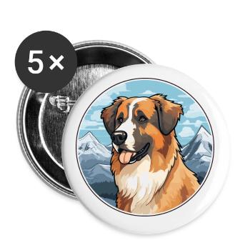 Schäferhund Rasse Karikatur Kawaii Aquarell - Buttons klein 25 mm (5er Pack) - Weiß - Vorne