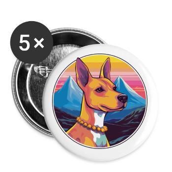 Cirneco Dell Etna Dog Breed Cartoon Kawaii Waterco - Buttons small 1''/25 mm (5-pack) - white - Front