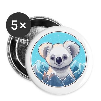 Koala Aquarell Karikatur Kawaii Haustier Tier Farbefu - Buttons klein 25 mm (5er Pack) - Weiß - Vorne