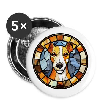 Chilenischer Foxterrier Hunderasse Buntglas Colorf - Buttons klein 25 mm (5er Pack) - Weiß - Vorne