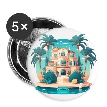 Der Insel-Eskapist - Buttons klein 25 mm (5er Pack) - Weiß - Vorne