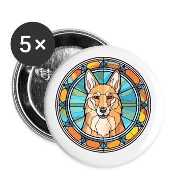 Ostsibirische Laika-Hunderasse Buntglasfarbe - Buttons klein 25 mm (5er Pack) - Weiß - Vorne