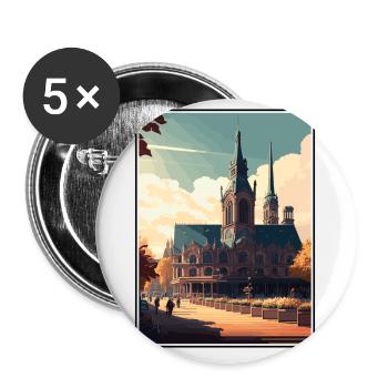 Mannheim Deutschland Vintage Reiseposter Souvenir - Buttons klein 25 mm (5er Pack) - Weiß - Vorne