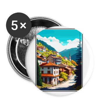 Artvin Türkei Vintage Reiseposter WPA Souvenir - Buttons klein 25 mm (5er Pack) - Weiß - Vorne