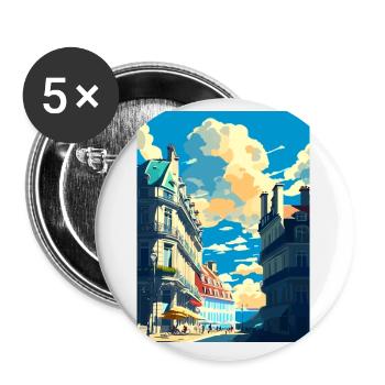 Nantes Decoration Vintage Travel Poster Souvenir - Buttons small 1''/25 mm (5-pack) - white - Front