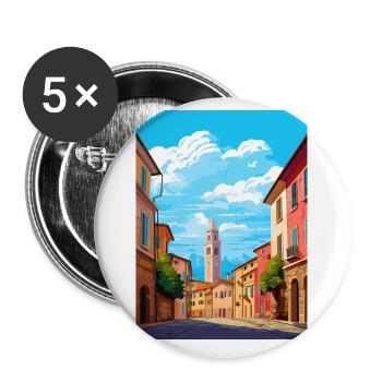 Parma Italien Vintage Reiseposter WPA Souvenir - Buttons klein 25 mm (5er Pack) - Weiß - Vorne