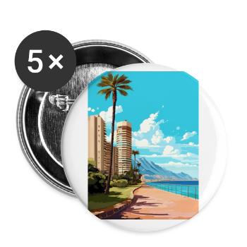 Alicante Spanien Vintage Reiseposter WPA Souvenir - Buttons klein 25 mm (5er Pack) - Weiß - Vorne