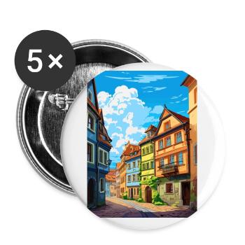 Mayence décoration Allemagne Vintage voyage affiche WPA - Lot de 5 petits badges (25 mm) - blanc - Devant