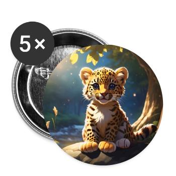 LEOPARD CUB - Buttons small 1''/25 mm (5-pack) - white - Front