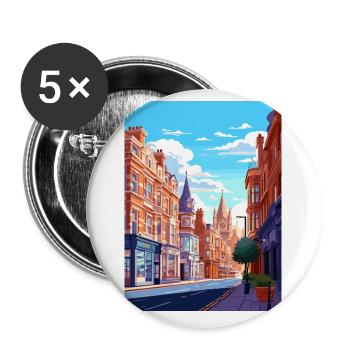 Oxford Street London England Vintage Reiseposter - Buttons klein 25 mm (5er Pack) - Weiß - Vorne