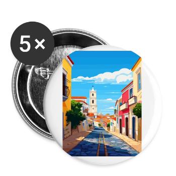Lagos Portugal Vintage Travel Poster WPA Souvenir - Buttons small 1''/25 mm (5-pack) - white - Front