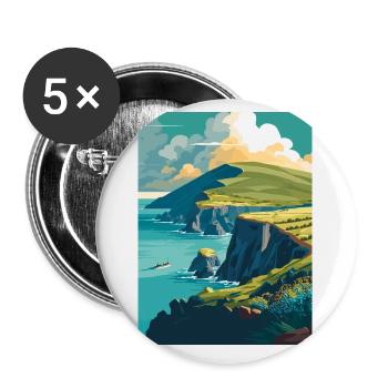Dingle Halbinsel Irland Vintage Reiseposter WPA - Buttons klein 25 mm (5er Pack) - Weiß - Vorne