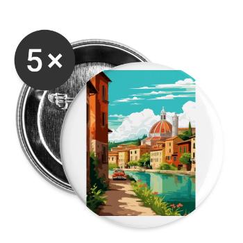 Verona Italien Dekoration Vintage Reiseposter WPA - Buttons klein 25 mm (5er Pack) - Weiß - Vorne