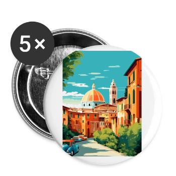 Verona Italien Dekoration Vintage Reiseposter WPA - Buttons klein 25 mm (5er Pack) - Weiß - Vorne