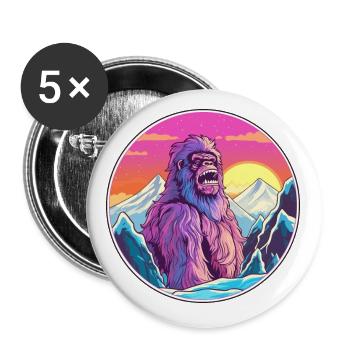 Big Foot Watercolor Cartoon Kawaii Pet Animal Colo - Buttons small 1''/25 mm (5-pack) - white - Front