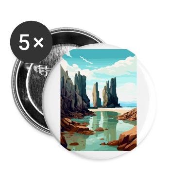 Isle Of Lewis Schottland Vintage Reiseposter WPA - Buttons klein 25 mm (5er Pack) - Weiß - Vorne