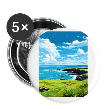 Rame Halbinsel Cornwall Vintage Reiseposter WPA - Buttons klein 25 mm (5er Pack) - Weiß - Vorne