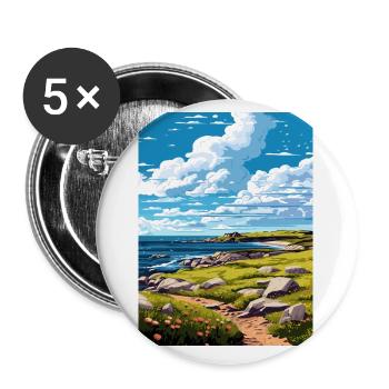 Isle Of Coll Schottland Vintage Reiseposter WPA - Buttons klein 25 mm (5er Pack) - Weiß - Vorne