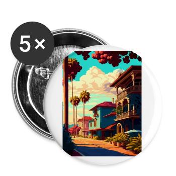 Santa Barbara Kalifornien Vintage Reiseposter WPA - Buttons klein 25 mm (5er Pack) - Weiß - Vorne