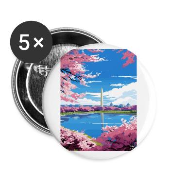 Washington Dc Vereinigte Staaten Vintage Reiseposter - Buttons klein 25 mm (5er Pack) - Weiß - Vorne