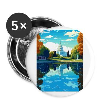 Washington Dc Vereinigte Staaten Vintage Reiseposter - Buttons klein 25 mm (5er Pack) - Weiß - Vorne