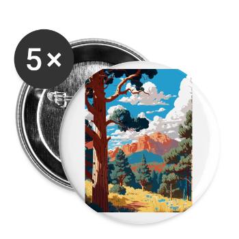 Coconino National Forest Arizona Reiseposter - Buttons klein 25 mm (5er Pack) - Weiß - Vorne
