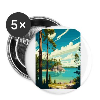 Peninsula State Park Wisconsin Reiseplakat - Buttons klein 25 mm (5er Pack) - Weiß - Vorne